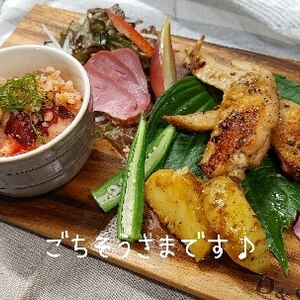 手羽先のピリ辛にんにく醤油煮焼き